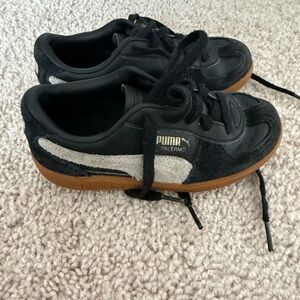 PUMA Palermo Leather Lace Up  Toddler Boys Black Sneakers Casual Shoes 12C